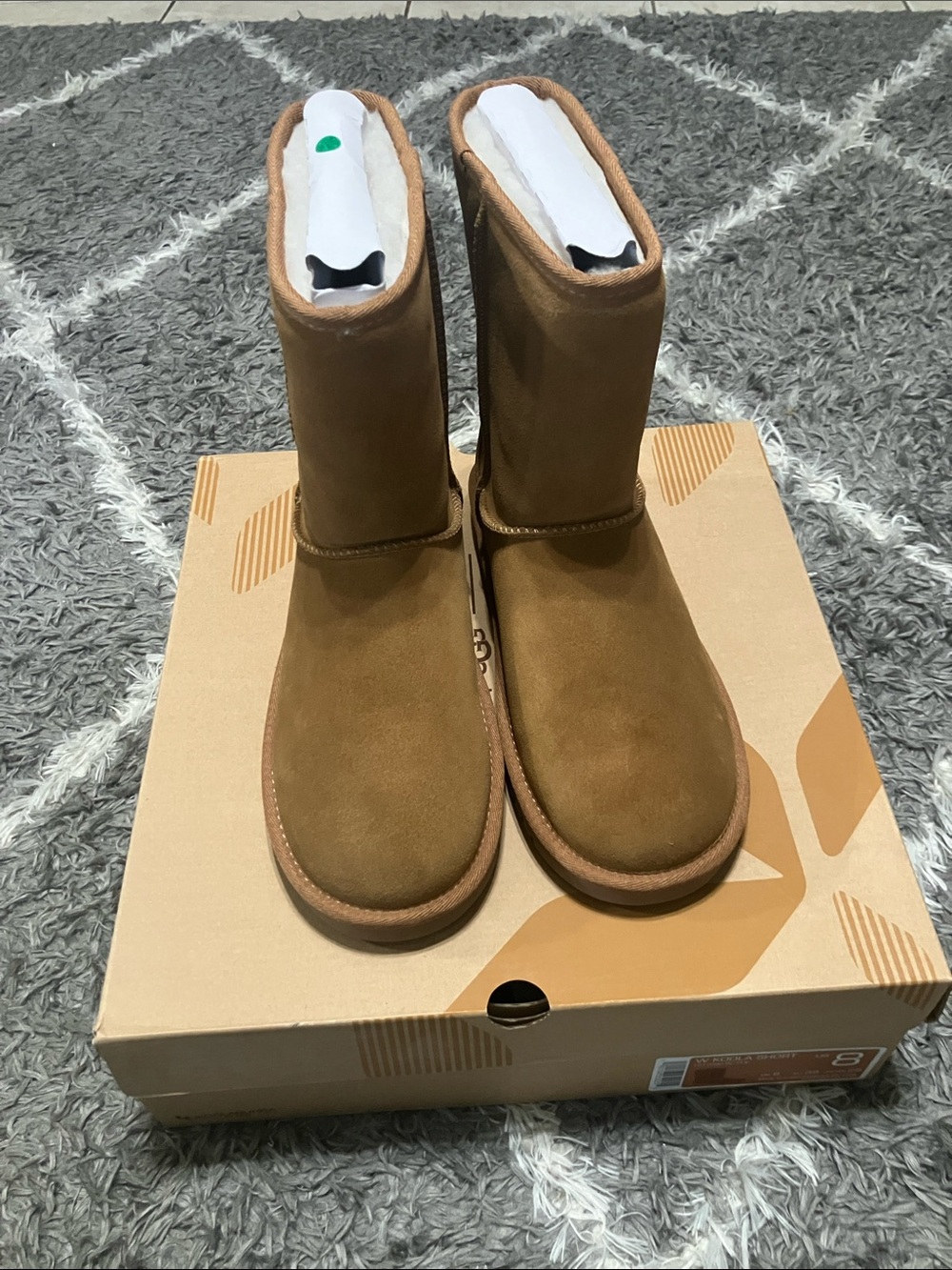 Koolaburra Chestnut Suede Mid-Calf Shearling Boots